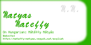 matyas mateffy business card