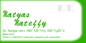 matyas mateffy business card